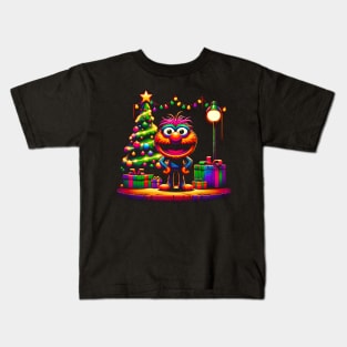 Vintage Comic-Book Muppet Christmas Tee: 1980's Retro Style Holiday Shirt Kids T-Shirt